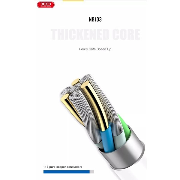 2 st 2m XO USB-A till Lightning-kabel white