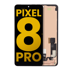 OLED-enhet med ram (med fingeravtryckssensor) för Google Pixel 8 Pro (renoverad) (alla färger)
