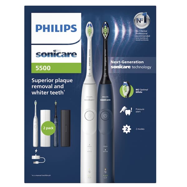 Philips Sonicare 5500 HX7119/01 Elektrisk tandbörste 2 st.
