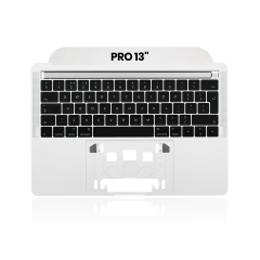 Toppfodral med tangentbord (ISO UK) för MacBook Pro 13\" A1706 (2016-2017) (OEM Ny) (Silver) silver