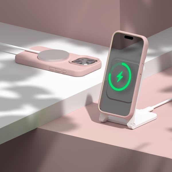 Etteri Silikonskal för iPhone 15 ljusrosa