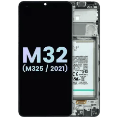 LCD-enhet med ram kompatibel med Samsung Galaxy M32 (M325) (Service Pack) (Alla färger)