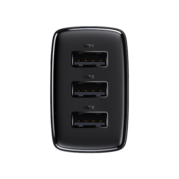 Baseus väggladdare Compact 3 x USB svart 17w