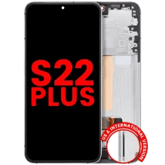 OLED-enhet med ram för Samsung Galaxy S22 Plus 5G (USA & internationell version) (Aftermarket Plus) (vit) vit