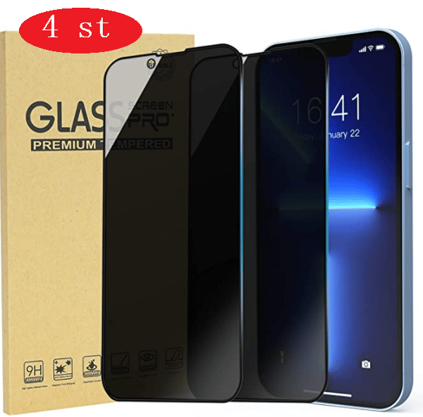 4 St sekretessskärm skydd för iPhone 13/13 pro/14/14 pro/26e/17e