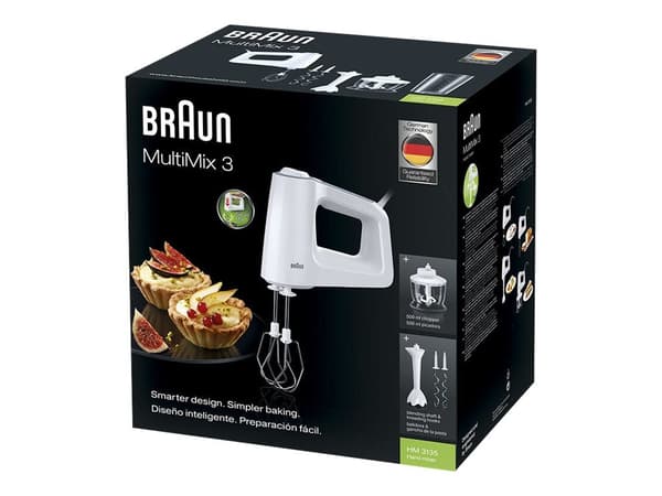 Braun MultiMix 3 HM 3135 WH Håndmixer vit/grå
