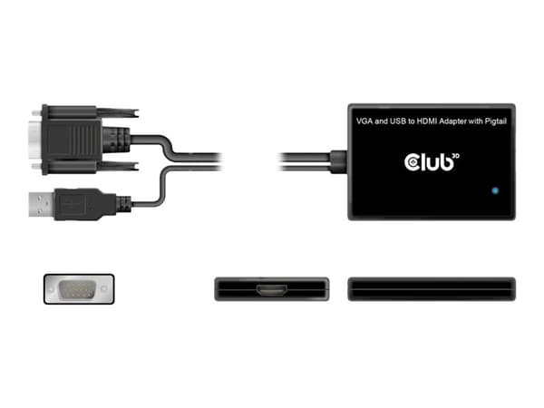 Club 3D Videoadapter 60cm svart