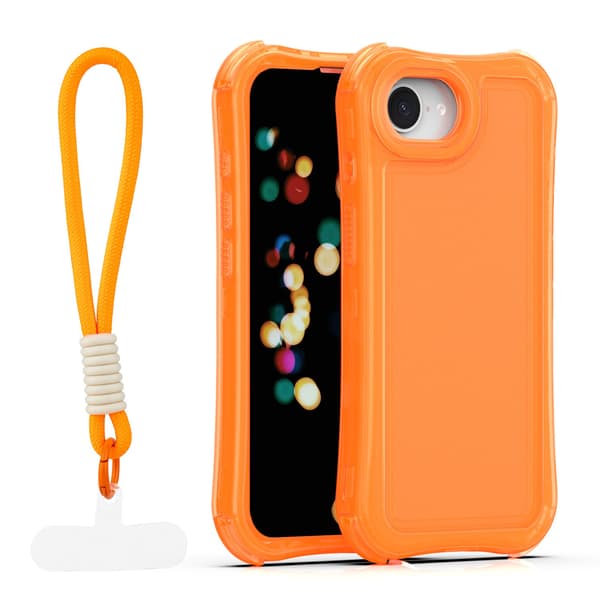 Safepop skal med rem för iPhone 16e / 17e orange orange