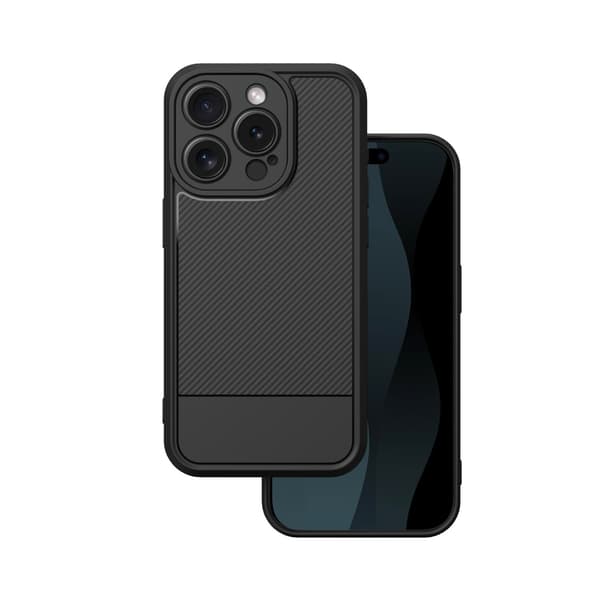 Enkelt kolfiberfodral för iPhone 15 Pro 6,1\" svart