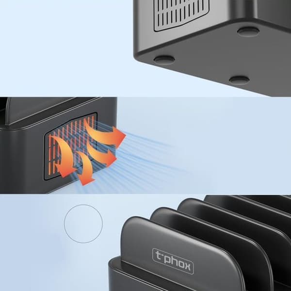 T-PHOX LADDER POWERHUB DUBBEL PORT 100W 2xUSB-C/2xUSB SVART