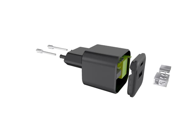 Setty väggladdare USB-A + USB-C 20W LSGaN-AC-201 svart svart