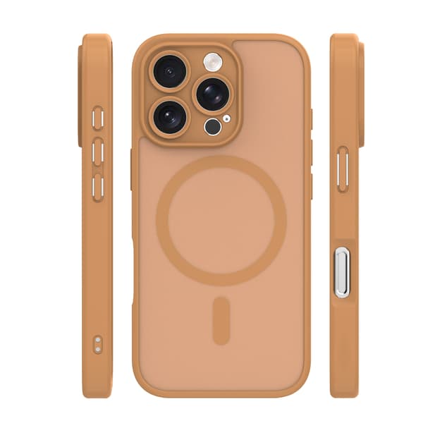 Mag Matt-fodral för iPhone 16 Pro 6,3\" brunt kameraskydd