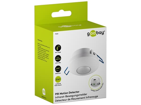 goobay 2-in-1 motion sensor 79602 Bevägelsessensor vit