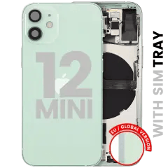 Baksida med smådelar för iPhone 12 Mini (EU / Global version) (Begagnad OEM-del: Klass C) (Grön) grön