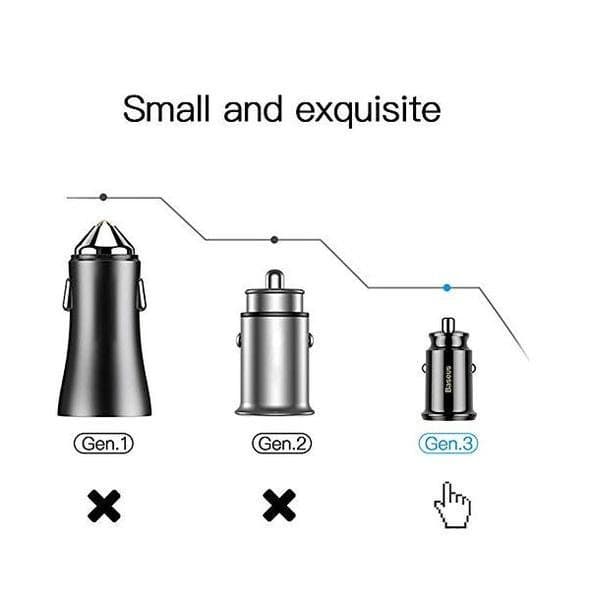 Baseus Billaddare, Mini bärbar 3.1A Dual USB