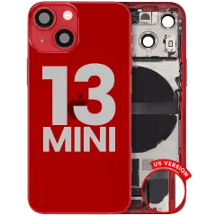 Baksida med laddningsport flex och smådelar för iPhone 13 Mini (amerikansk version) (Använd OEM-drag: Klass B) (Röd)