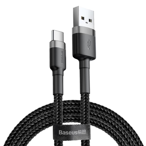 Baseus kabel Cafule USB - USB-C 2,0 m 2A grå-svart svart