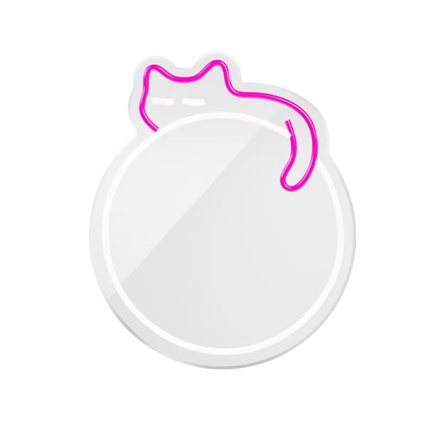 Neon SPEGEL LED SOVANDE KATT vit rosa FMNE03 Forever Light