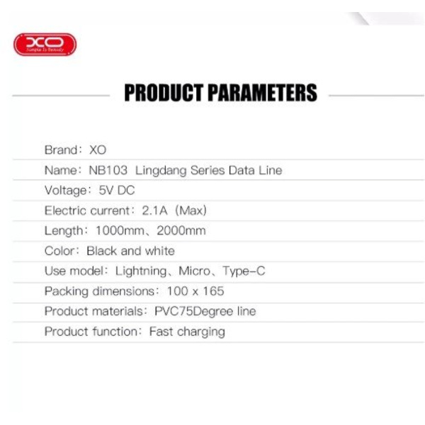 2 st 2m XO USB-A till Lightning-kabel white
