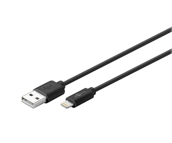 Goobay Lightning-kabel 1m svart MFi svart