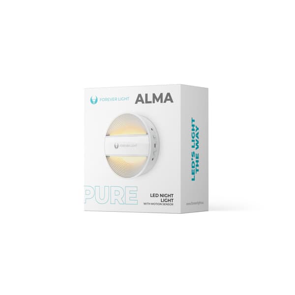 LED Nattlampa rund PURE FLC-20 ALMA PIR vit 500mAh Forever Light vit