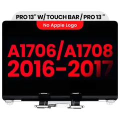 Komplett LCD-skärmmontering för MacBook Pro 13\" A1706 / A1708 (2016-2017) (Aftermarket Plus) (Silver) silver