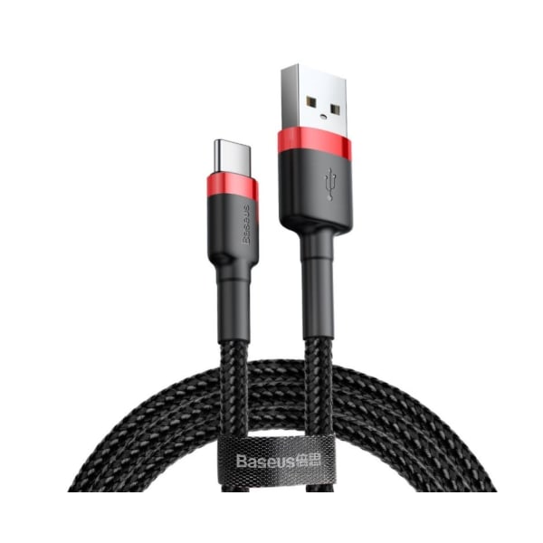 2M BASEUS USB-kabel - Type-C   röd svart