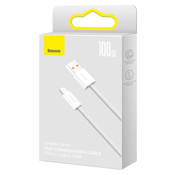 Baseus kabel Dynamic USB - USB-C 1,0m vit 100W vit