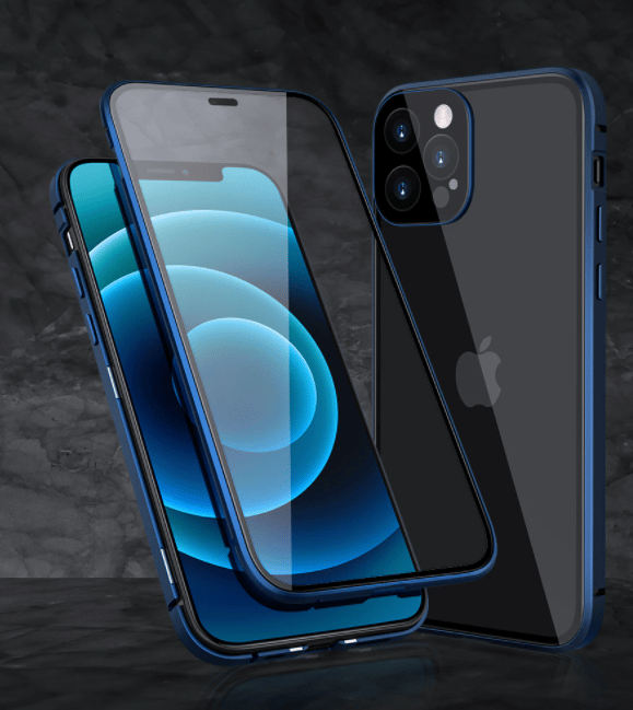 metallfodrall till iphone 12 mini blå