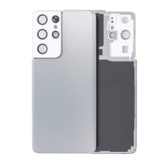 Baksidesglas med kameralins för Samsung Galaxy S21 Ultra (ingen logotyp) (Eftermarknad Plus) (Phantom Silver)