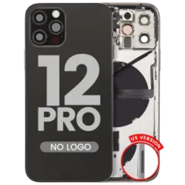 Baksida med smådelar för iPhone 12 Pro (amerikansk version) (Eftermarknad Plus) (Grafit)