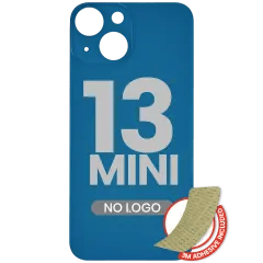 Bakglas med 3M-lim för iPhone 13 Mini (ingen logotyp / stort kamerahål) (blå) blå
