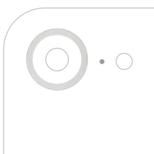 Bakre kameraram endast för iPhone 16e / 17e (vit)