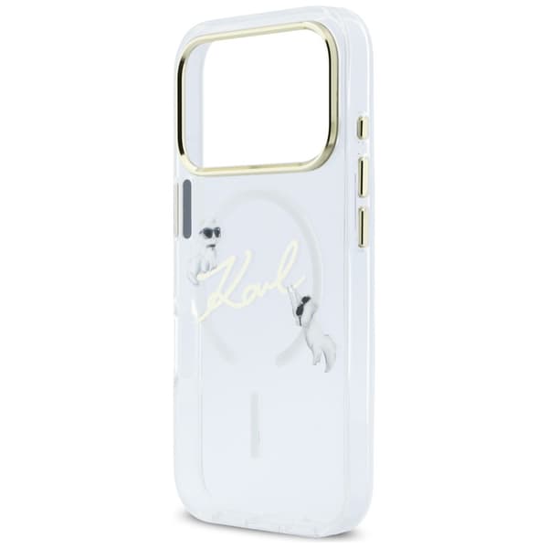 Karl Lagerfeld skal till iPhone 17 Pro 6,3\" IML Choupettes Karl Script Logo MagSafe transparent