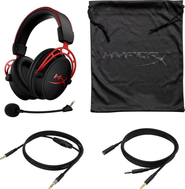 HyperX Cloud Alpha trådlös hörlurar svart röd