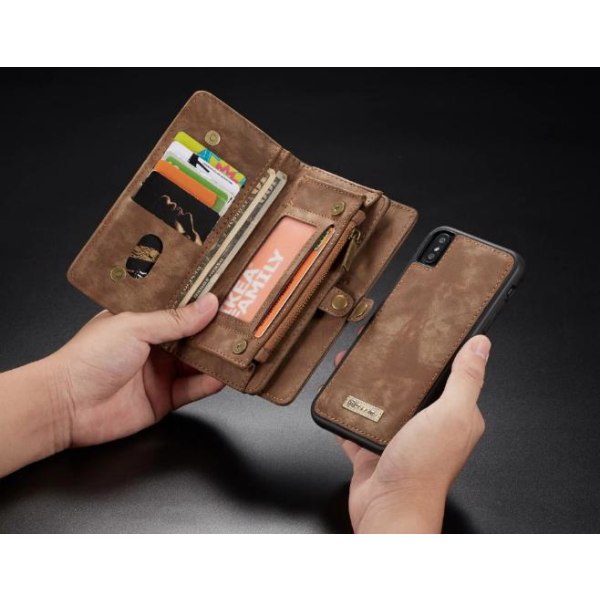 caseme 008 för iphone X/ Xs plånbok fodral med 8 kort platser