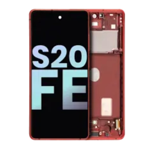 OLED Assembly With Frame For Samsung Galaxy S20 FE 4G / 5G (Service Pack) (Cloud Red)