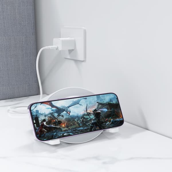 Devia Bluetooth-högtalare IM-3 med trådlös laddare 15W och ljus vit