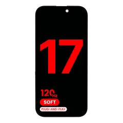 OLED-enhet kompatibel med iPhone 17 (Eftermarknad Plus: Mjuk 3.0) (120HZ)