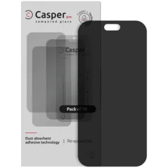 Casper Pro Härdat Glas Kompatibel med iPhone 18 Pro (10-pack) (Sekretess) röd