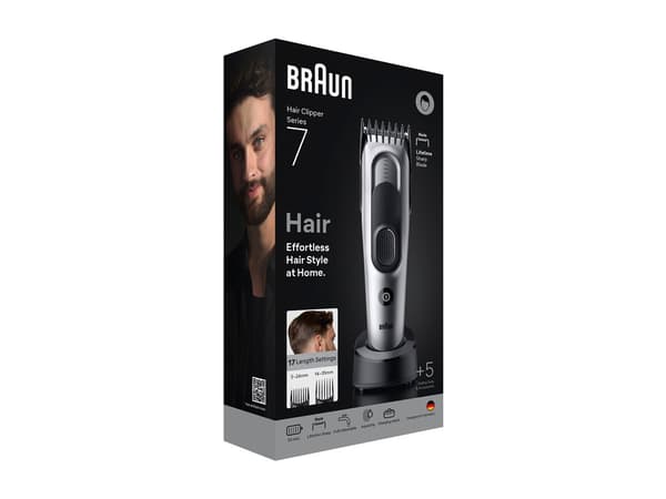 Braun Series 7 HC7590 Hårklipper svart Grå
