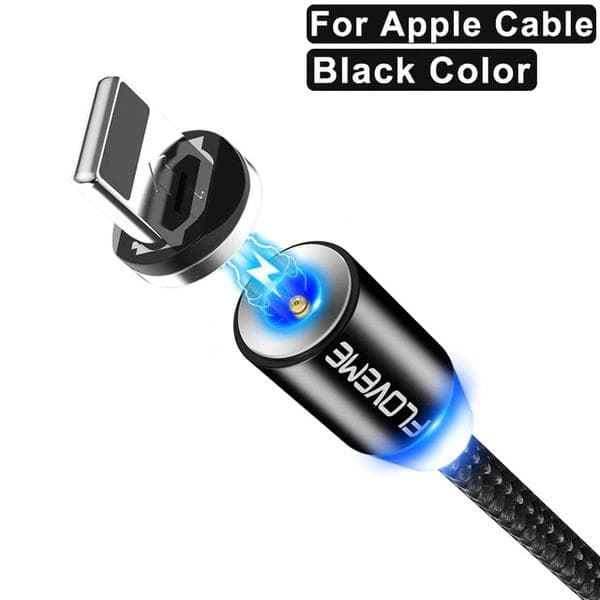 1m Magnetkabel för USB-C Snabb Laddning svart