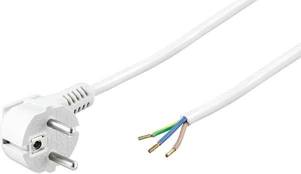 goobay NK 103 W Strömkabel 2m vit vit