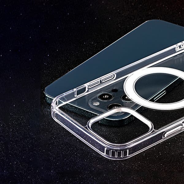 Anti Shock 1,5 mm Mag skal för iPhone 17 Pro / iPhone 18 Pro transparent stort hål