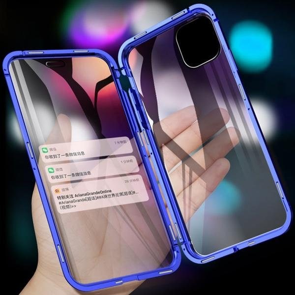 Dubbelsidig härdat glas för iphone 11 svart