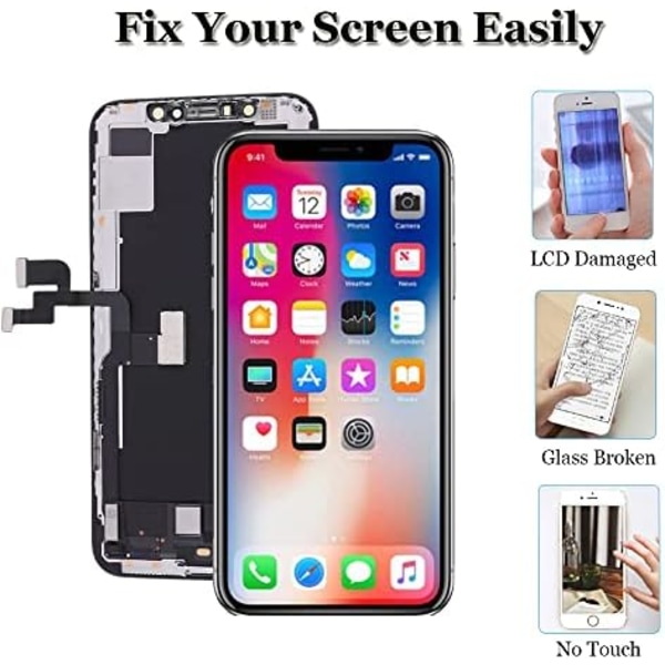 iphone Xs max ersättningsskärm med tillbehör