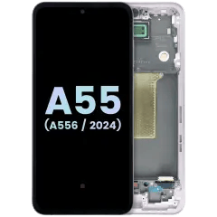 OLED-enhet med ram för Samsung Galaxy A55 (A556 / 2024) (Service Pack) (Lila)