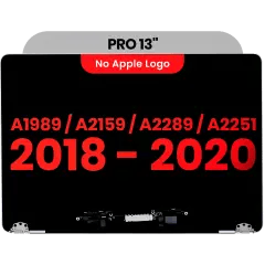 Komplett LCD-skärmmontering för MacBook Pro 13\" A1989 (2018-2019) / A2159 (2019) / A2289 / A2251 (2020) (Eftermarknad Plus) (Rymdgrå) svart