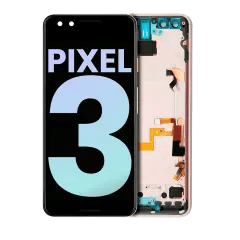OLED-enhet med ram för Google Pixel 3 (äkta OEM) (rosa)
