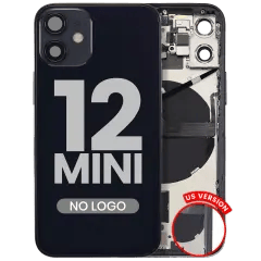Baksida med smådelar för iPhone 12 Mini (amerikansk version) (Eftermarknad Plus) (Svart) svart